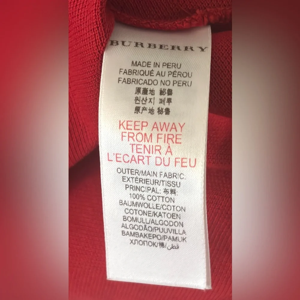 Burberry Cotton Piqué Polo Shirt in Pillar Red Children’s 4T - Picture 8 of 10